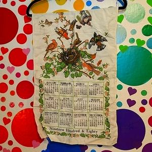 🌸Vintage 1980 calender Linen